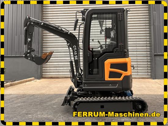 Minibagger kaufen - CT-15-SE mit Tieflöffel und Böschungslöffel